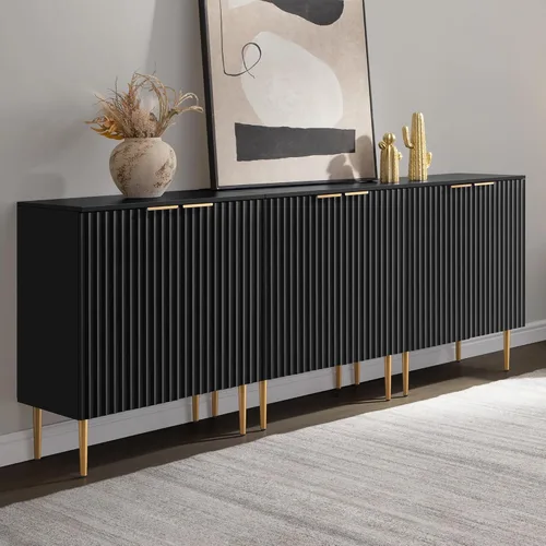 Miniatura 12 de SICOTAS Aparador Moderno de Entrada - Credenza de Buffet con Almacenamiento, Gabinete con 2 Puertas y Estantes Ajustables, Mesa de Acento para Barra