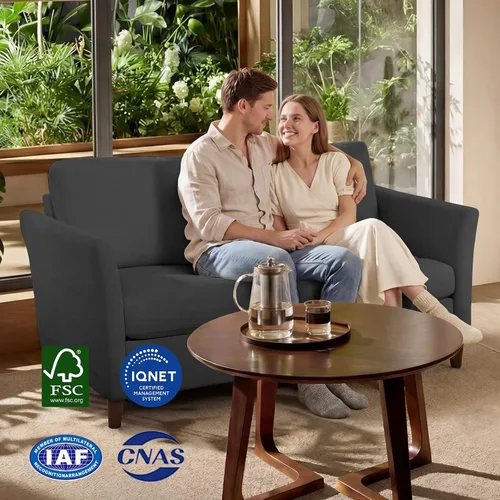 Miniatura 7 de Valthie Sofá Loveseat de Pana de 60.6", Sofás Modernos y Cómodos con Bolsillo Lateral, Sofá de 2 Plazas para Sala de Estar, Dormitorio y Espacios