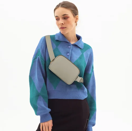 Miniatura 178 de Riñonera cruzada para mujeres y hombres, bolsa para cinturón para senderismo con correa ajustable, riñonera para correr, entrenamiento, deportes