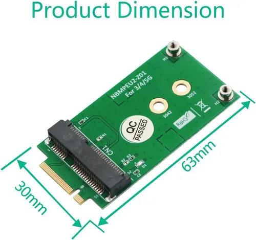 Miniatura 4 de HLT M.2 Key B a Mini PCI-E adaptador para módulo 3G/4G/5G