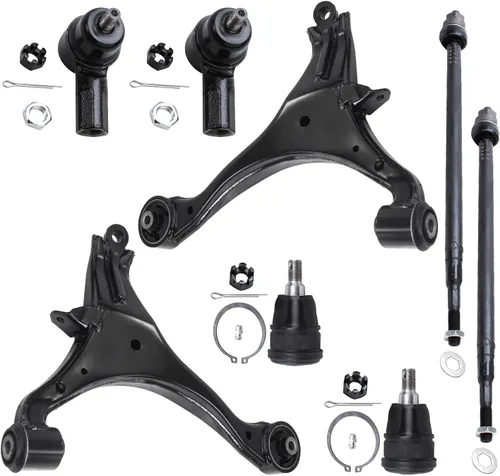 Miniatura 213 de Detroit Axle - Kit de brazos de control de extremo delantero de 8 piezas para Dodge Dakota 00-04, Durango 00-03, 4 brazos de control superior e