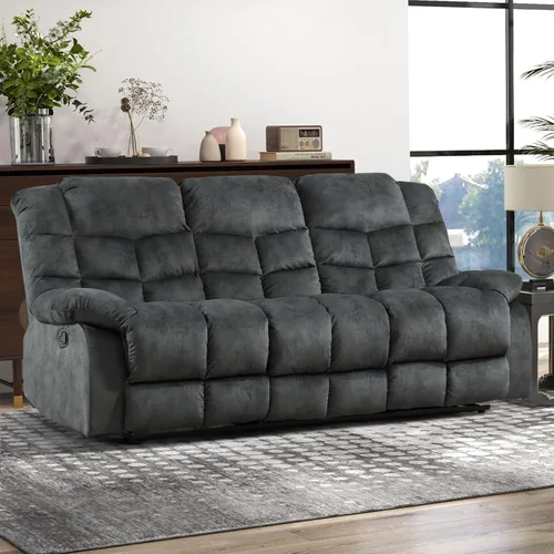 Miniatura 23 de CANMOV Silla reclinable manual, sofá reclinable individual con respaldo y reposabrazos sobrerelleno para sala de estar, muebles de dormitorio