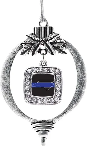 Miniatura 77 de Inspired Silver - Nana púrpura - Adorno de Navidad plateado - Adorno cuadrado para árbol de Navidad con circonita cúbica - Decoración colgante