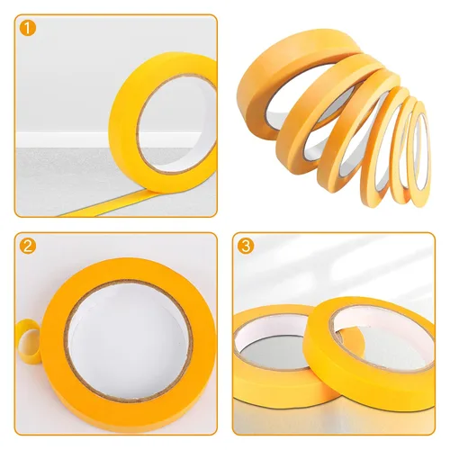 Miniatura 4 de 6 Rollos de Cinta de Línea Fina 1/16, 1/8, 1/5, 2/5, 1/2, 3/4 Pulgada x 50 Yardas Cinta de Enmascaramiento de Línea Fina Cinta Adhesiva para Pintura