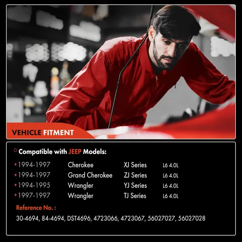 Miniatura 2 de Distribuidor de encendido A-Premium con tapa y rotor compatible con Jeep Grand Cherokee, Cherokee 1994-1997, Wrangler 1994-1995 1997, 4.0L