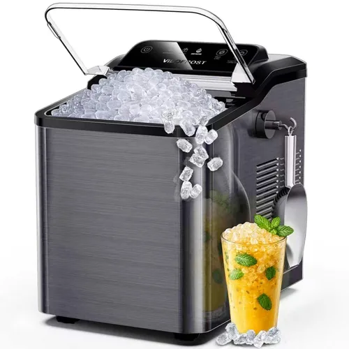Miniatura 10 de VIBOFROST Nugget - Máquina de hielo para encimera, máquina de hielo de guijarros sónicos rápida de 35 libras/24 horas, sistema antiincrustaciones