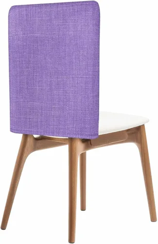 Miniatura 14 de Paquete de 4 fundas de lino beige para sillas de comedor, color liso puro, lavable, extraíble, fundas para sillas de respaldo, funda de respaldo