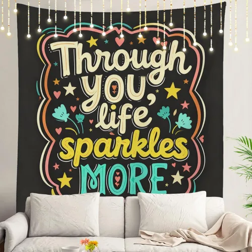 Miniatura 74 de Shrahala Tapiz de pared cristiano con palabras blancas, palabras de Navidad, escuela, Jesús, Biblia, adoración de la Biblia, tapiz grande
