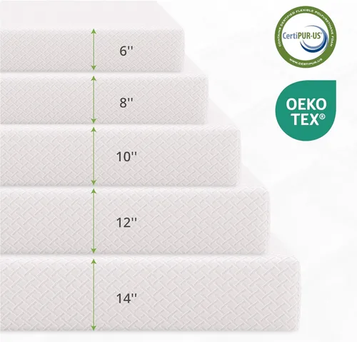 Miniatura 8 de EGOHOME Colchón de espuma viscoelástica tamaño King, colchón de cama de 10 pulgadas en una caja con gel de té verde refrescante, alivia la presión
