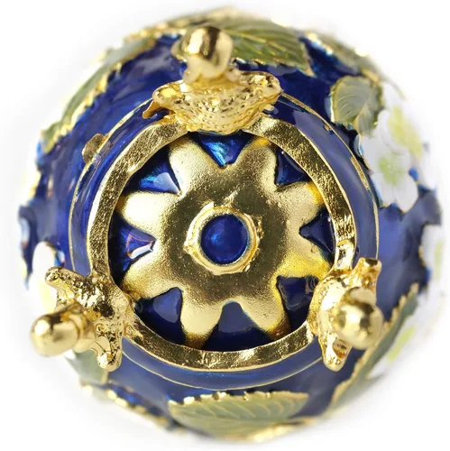 Miniatura 6 de Apropos Huevo Faberge pintado a mano de estilo vintage con esmalte rico y diamantes de imitación brillantes caja de joyería