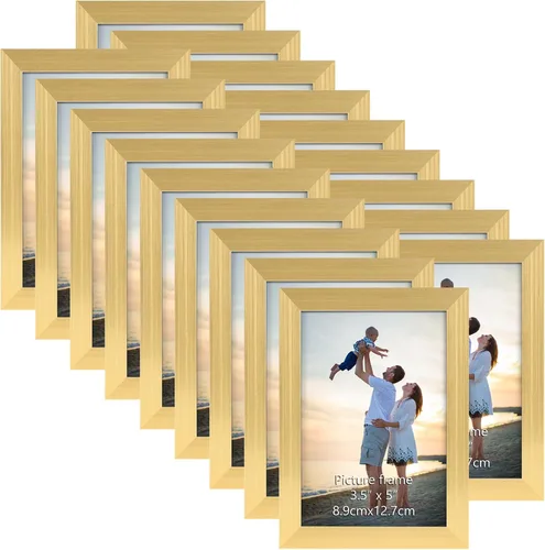 Miniatura 31 de Hoikwo 18 paquetes de marcos de fotos de plástico negro de 3.5x5 multifuncionales con cubierta de plástico para fotos familiares, obras de arte