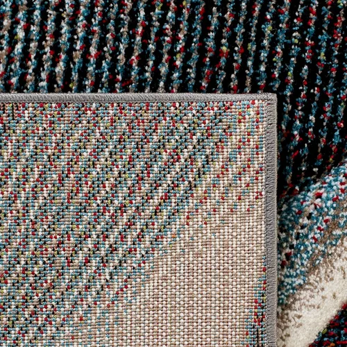 Miniatura 6 de SAFAVIEH Hollywood Collection - Alfombra decorativa de 2 pies 3 pulgadas x 4 pies, beige y azul, diseño moderno de mediados de siglo, no desprende