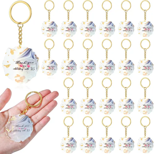 Kigeli 24 piezas de regalos de boda para invitados, llavero acrílico de agradecimiento a granel, regalos de boda para invitados, suministros de