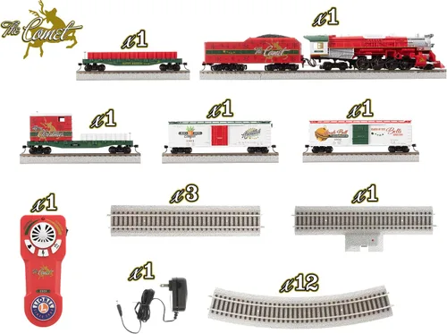 Miniatura 6 de Lionel The Comet Christmas Freight - Juego de tren eléctrico con control remoto
