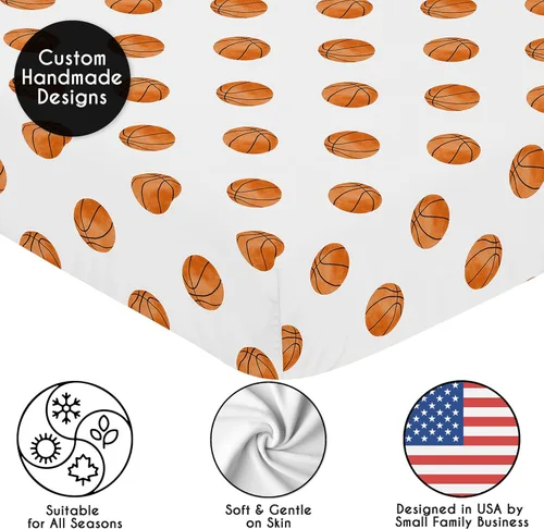 Miniatura 5 de Sweet Jojo Designs Sábanas ajustables para cuna de bebé (baloncesto) para niños o niñas, guardería infantil, habitación de niños pequeños