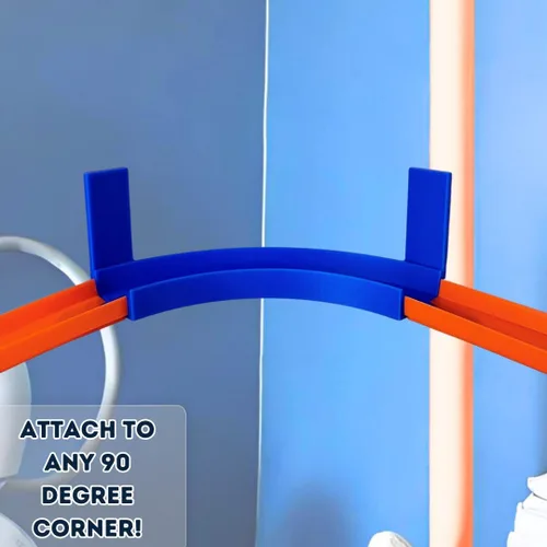 Miniatura 3 de Riel de montaje en pared de esquina compatible con Hot Wheels Giro de 90 grados con adhesivo extraíble para montaje en pared Fabricado