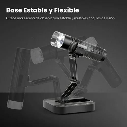 Miniatura 7 de Microscopio digital inalámbrico M2C 50X-1000X Microscopio portátil de mano 1080P HD con soporte ajustable, mini microscopio USB para monedas, lupa