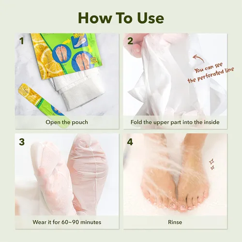Miniatura 5 de Set de 3 pares de mascarillas para pies exfoliantes para tener una piel suave, con aceite de semillas de girasol y extractos de limón, para hombres
