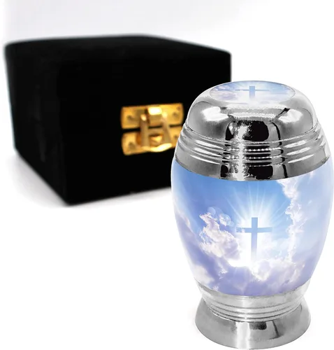 Miniatura 21 de Urna de cremación de cruz negra para cenizas hombre adulto – Urnas de cremación personalizadas para cenizas humanas, urnas decorativas para hombre