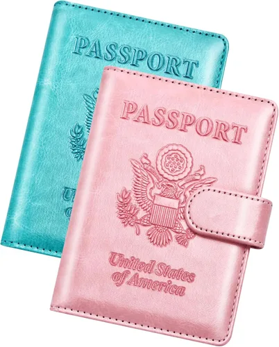 Miniatura 23 de Herain Soporte para pasaporte para viaje y crucero, 2 piezas, funda para pasaporte, cartera, regalo de viaje, para mujeres, hombres, familia