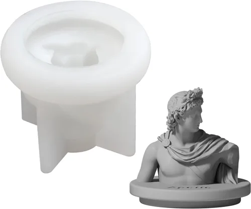 Molde de silicona de estatua 3D, molde de escultura de retrato de hormigón para tapa de tarro de vela, herramientas de decoración del hogar de SH0777