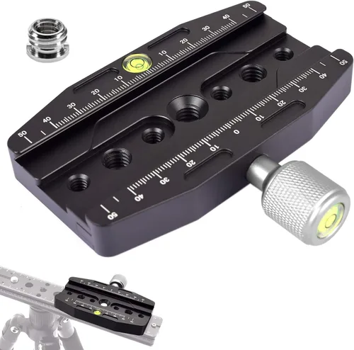 Miniatura 8 de fotoconic Adaptador de abrazadera de placa de arrendamiento rápido de tornillo de 4.724 in de 1/4 de pulgada con tornillos de 1/4-3/8 pulgadas