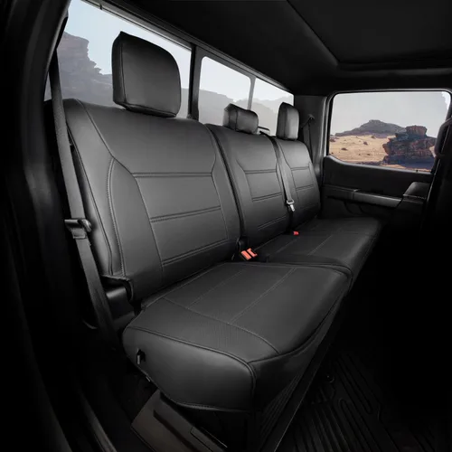Miniatura 8 de CoverCenter® Fundas de Asiento para Ford F150 2025 2024 2023 2022 2021 2020 2019 2018-2015, Juego Completo de Fundas de Asiento Negras de Ajuste