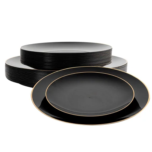 Miniatura 23 de Restaurantware Moderna - Platos desechables de 7.5 pulgadas, 40 platos de plástico duraderos para fiestas, platos llanos de plástico transparente