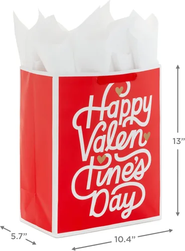 Miniatura 3 de Hallmark Bolsas de regalo grandes de 13 pulgadas para el día de San Valentín con papel de seda