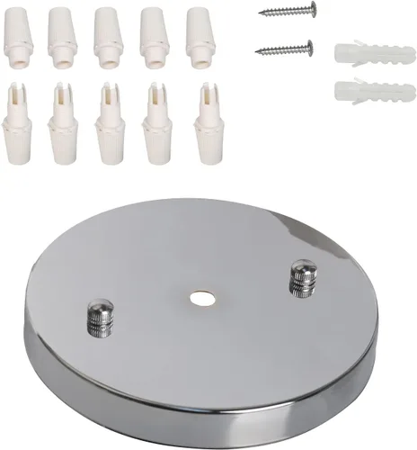 Miniatura 10 de Kit de luces para techo de techo, placa de techo negra de 6 pulgadas, accesorios de luz colgante + 5 conectores negros para alivio de tensión