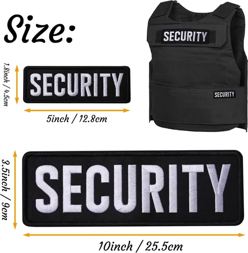 Miniatura 2 de Parches bordados de seguridad con , parche de seguridad de tela duradera para uniformes de guardia de oficiales, chaleco, chaqueta, portador