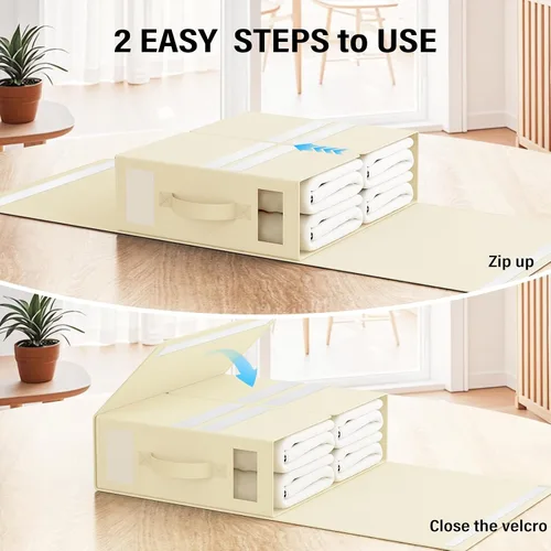 Miniatura 6 de Organizador plegable de ropa de cama, contenedores de almacenamiento de tela para sábanas, fundas de edredón y fundas de almohada, organizador