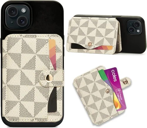 Miniatura 10 de M-Plateau Billetera para teléfono adhesiva, soporte delgado de tarjetas de crédito con adhesivo 3M para teléfono celular y funda de teléfono