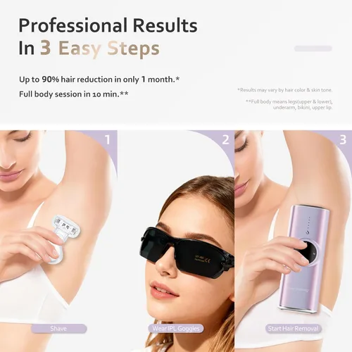 Miniatura 7 de BeautyGlow Dispositivo de depilación láser para mujeres, removedor de pelo IPL en casa con tecnología de enfriamiento de hielo para cara y cuerpo