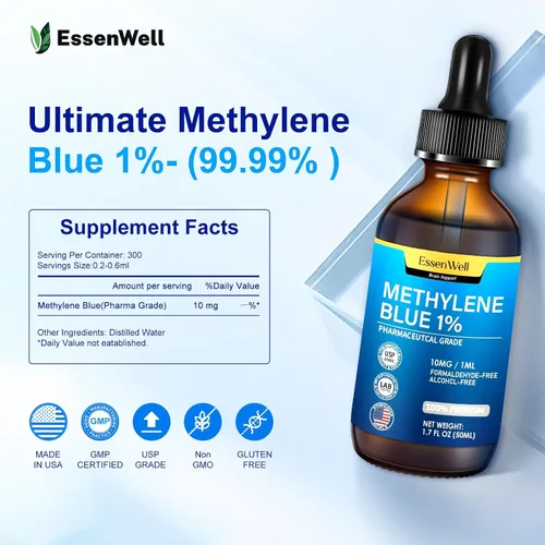 Miniatura 7 de Grado farmacéutico azul de metileno 4.06 fl oz,1% USP Grado Solución Mezcla Vitamina