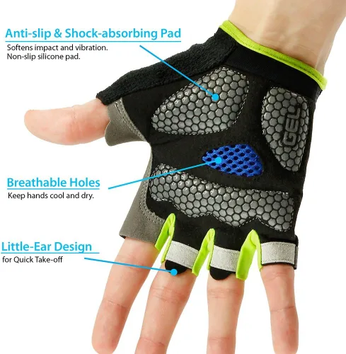Miniatura 7 de GEARONIC Guantes de ciclismo para hombre guantes de bicicleta de montaña sin dedos para hombre guantes de bicicleta MTB guantes de bicicleta