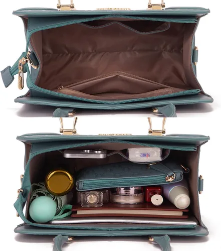 Miniatura 61 de Bolsos de mano de moda para mujer, bolsa de hombro, asa superior, bolsa de mano, juego de 4 piezas