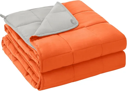 Yescool - Manta con peso para adultos (20 libras, 60 x 80 pulgadas, naranja), manta de enfriamiento pesada para dormir, 190-210 libras, manta