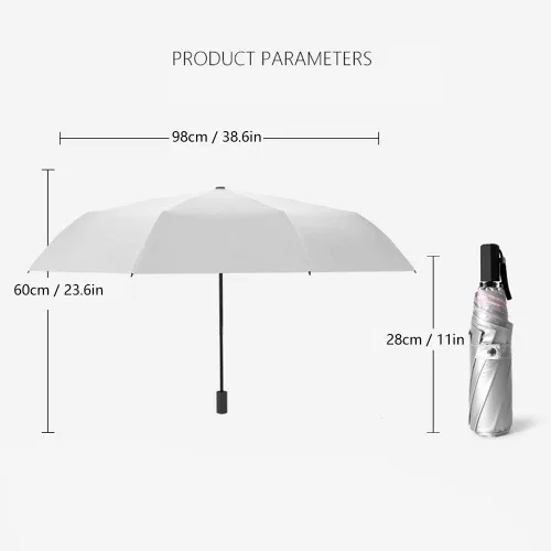 Miniatura 4 de TOPINCN Paraguas Estudiante Protector Solar Paraguas Mujer Soleado Lluvia Señora Mujer 3 Parasoles Parasoles Paraguas Rosa