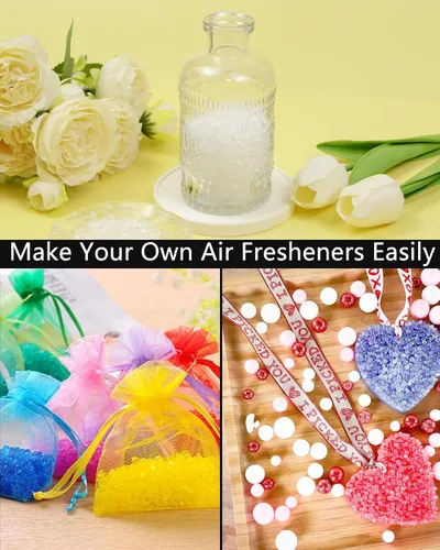 Miniatura 4 de Cuentas aromáticas sin perfume de 3 libras para frescos de automóvil, cristal de gel transparente sin fragancia, cuentas de EVA naturales hechas