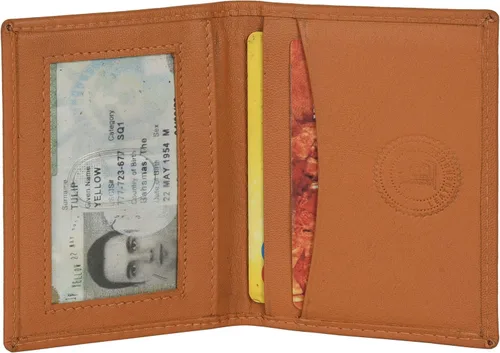 Miniatura 19 de Leatherboss - Cartera delgada y plegable de piel auténtica Soporte para tarjeta de crédito, débito, identificación Compacta y elegante