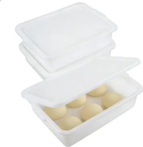 Paquete de 3 cajas para probar masa de pizza, caja para probar masa de pan y contenedor de masa con tapa, libre de BPA