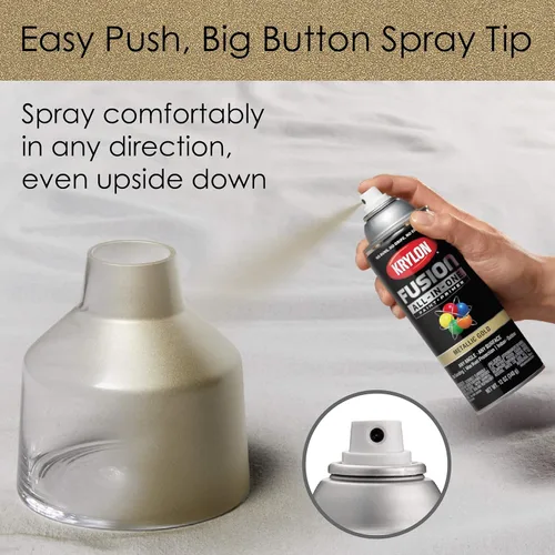 Miniatura 215 de Krylon Fusion - Pintura en aerosol adhesiva todo en uno para uso en interiores y exteriores, 12 onzas, aluminio