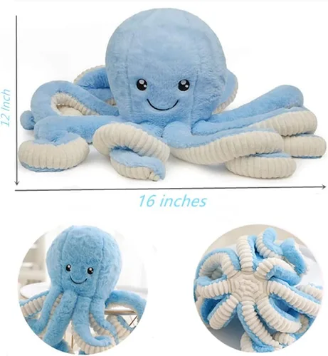Miniatura 2 de JOSON - Juguetes de pulpo de peluche lindos, animales de peluche suaves en forma de pulpo, regalo de cumpleaños para niñas, niños y adultos