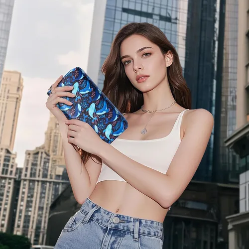 Miniatura 109 de Chelmon - Monedero para mujer de cuero genuino con bloqueo de señal RFID, para tarjetas de crédito
