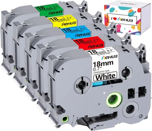 Miniatura 11 de Hehua Cinta de repuesto para rotuladora Brother TZe-141 TZe141 TZ-141 TZ141 compatible con cinta TZe de 0.709 in 0.7 laminado transparente