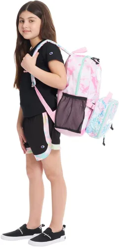 Miniatura 5 de Champion Combo de mochila y almuerzo para jóvenes, Caramelo rosaAzul Aruba