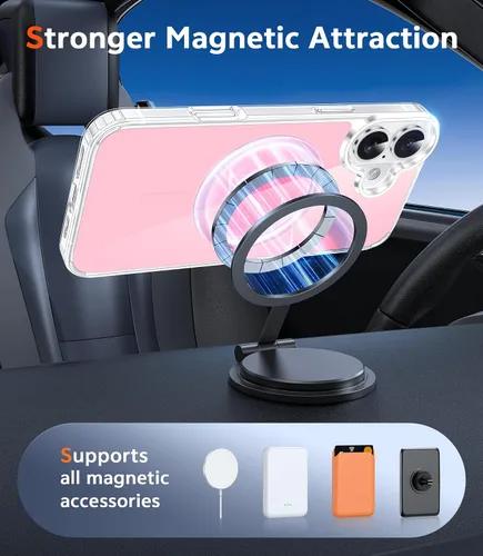 Miniatura 517 de FNTCASE Funda para iPhone 13 Pro-Max: Fundas magnéticas transparentes compatibles con Magsafe Slim anti amarillamiento protección contra caídas