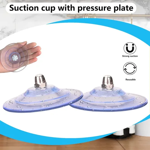 Miniatura 3 de AccEncyc Gran ventosa de succión con tornillos 85mm / 3.4" Almohadillas de succión de plástico 4 paquetes PVC transparente con tuerca de rosca M8