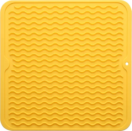 Miniatura 87 de MicoYang Alfombrilla de silicona para secado de platos para múltiples usos, fácil de limpiar, ecológica, resistente al calor, alfombrilla